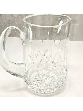 Glass Pitcher With Handle Diamond Pattern Vintage Waterford Lismore? CM2321